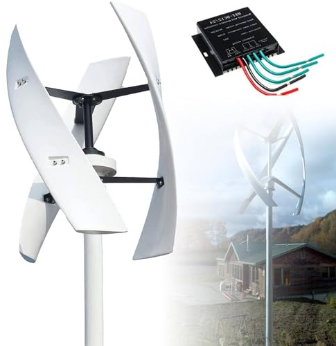 JNPGVTCD Generatore Eolico Verticale 10000 W, 3 Pale, 35'' di Altezza, Kit Portatile Helix Maglev, con regolatore di Carica Nature System, per Uso Industriale, Nautico, Camper,