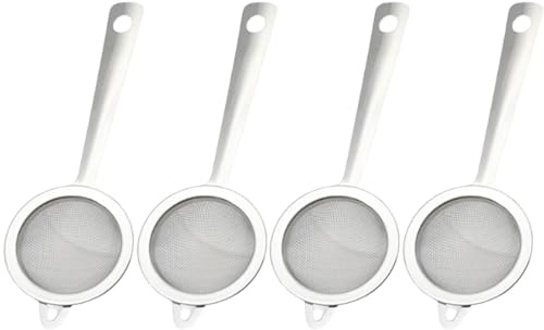 Dinghaole 4 PCS Small Fine Mesh Filters - Used for Tea, Juice, Coffee, Mini Sieves, Kitchen, Brewing, and Powder Sieving in Loose Tea