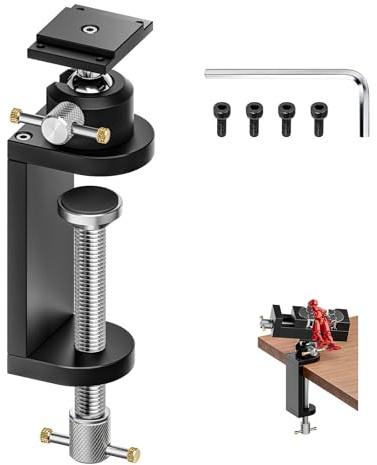 Luvan 360° Rotating Mini Bench Vise Stand, Double Locking Heavy-Duty Table Vise Stand with Enhanced Clamping Force, Adjustable Angle Vise Bracket Table Clamp Stand with Swivel Base for Fractal Vise ﻿
