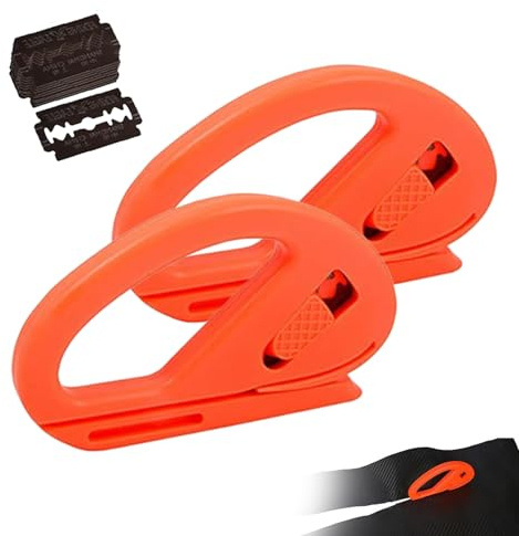 Lot de 2 cutters de papier cadeau avec 10 lames de rechange, cutter pour emballage cadeau, coupe-papier cadeau, coupe-papier cadeau, coupe-papier d'anniversaire, pour Noël, Halloween (orange)
