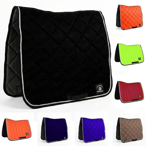 PASHA & CO Schabracke Pferd, Schabracke Holzpferd, Schabracken, Reitdecke, mit Fleecefutter, Vielseitige, Weiche Pferde (Black)