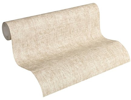 A.S. Création Vliestapete Greenery Tapete Uni Vintage Optik 10,05 m x 0,53 m braun creme metallic Made in Germany 322613 32261-3