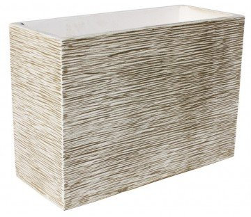 AnaParra Jardinera Cuadrada Moderna en hormigón aligerado para Exterior Arabígo 60X25X42cm. Natural Musgo Verde