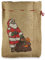 Riffelmacher 19520 - Nikolaus-Sack Santa, 1 Stück, Größe 25 x 35 cm, Beige mit farbigem Motiv, Jute-Beutel, verschließbar, Nikolaus, Geschenk, Verpackung, Weihnachten, Advent, St. Martin
