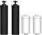 AQUACREST Water Filter, Compatible with Black Filters (BB9-2) & Fluoride Filters (PF-2) Combo Pack and Gravity Filter System - Includes 2 Black Filters and 2 Fluoride Filters