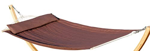 ALEOS. Design Hängematte 120x200cm gefüttert mit Kopfkissen braun aus Baumwolle von AS-S