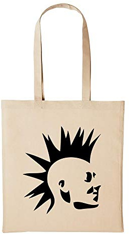 Huuraa Baumwollbeutel Punker Geschenk Einkaufstasche Natural 10 Liter Baumwolle Punker Accessoire