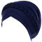 Lazzboy Frauen Indien Hut Muslim Solid Chemo Beanie Schal Wrap Cap Kopftuch Damen Headscarf Turban Bandana Kopftücher Headwrap Hijab Schals Kopfbedeckung(Marine)