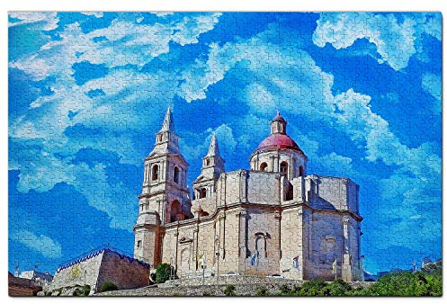 Malta Mellieha Puzzle 1000 Teile Holzpuzzle Erwachsene Spielgrafik Reise Souvenir Holz
