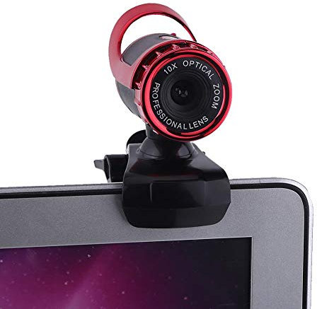 Archuu Webcam PC, 0.3MP 30fps Mini caméra vidéo HD pivotante à 360 ° avec Micro intégré pour Ordinateur, PC, Bureau, Ordinateur Portable, Plug and Play(Rouge)
