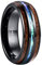 Vakki Unisex 8mm Schwarz Ringe Wolfram Eheringe Ringe mit Holz und Imitiert Opal Komfort Fit Größe 63.4(20.2)