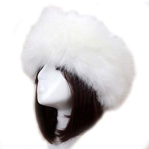 GeKLok Kunstpelzhut für Frauen, klassische russische Mütze mit Kunst-Fleece, Winter warme Visierkappe, Haarband, Haar-Accessoires, Damen Kunstpelz Stirnband Winter