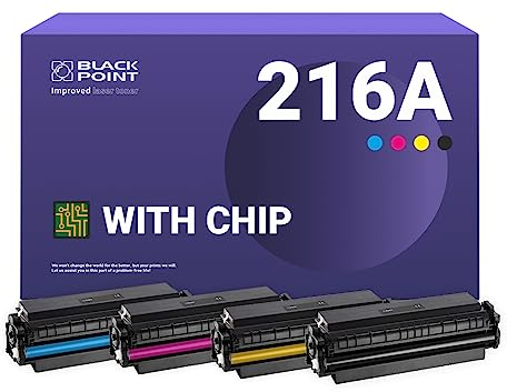 [ MIT CHIP ] Black Point Toner 4er Set Kompatibel zu HP 216A HP W2410A HP W2411A HP W2412A HP W2413A für HP Color Laser MFP M182n, HP Color Laser MFP M183fw - TÜV Zertifiziert