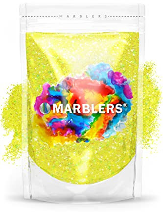 MARBLERS Holographic Glitter [Rainbow Yellow] 3oz (85g) | Fine | Non-Toxic, Vegan, Cruelty-Free | Face, Body, Eyeshadow, Hair, Festival, Party Makeup | Nail Art, Polish | Resin, Tumbler, Slime, Craft