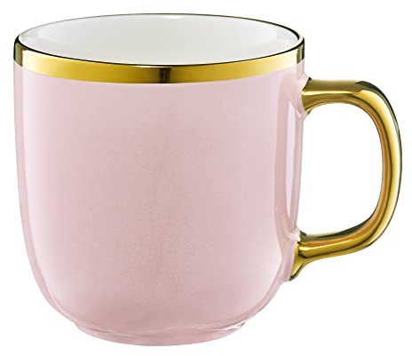 AMBITION Kaffeebecher Royal 330 ml Porzellanbecher Kaffeetasse Becher groß Kaffee Tee Cappuccino Milch mehrfarbig gold