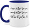 Shirtracer Tasse 325 ml - Statement Sprüche - Einatmen Ausatmen Lächeln - Dunkelblau - mit lustigen Sprüchen für Erwachsene und Jugendliche