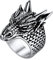 U7 Herren Statement Ring mit Lóng Motiv Edelstahl Chinesische Drache Großer Ring Hip Hop Street Style Modeschmuck Accessoire für Biker Rapper(Ring Größe 64)