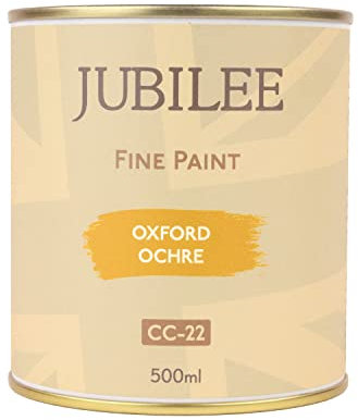 Guild Lane Jubilee Furniture Paint – Upcycle & Transform Wood, Metal & Glass – Soft Sheen Finish for Indoor & Outdoor – Durable & Easy to Apply Multi-Surface Paint (Oxford Ochre, 500ml)