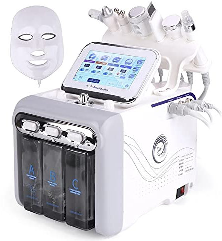 Hidrógeno Y Oxígeno Máquina De Belleza, 7 En 1 Profesional Diamante Microdermabrasión Máquina Peeling Agua Hydro Dermoabrasión RF Depurador HydraFacial Máquina,White