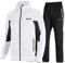 donhobo Herren Jogging Anzug Trainingsanzug Sporthose 2-Teiliges Outfit Sport Set Langarm Jogginganzug Fitness Gym Training Sportanzug (02weiß scharz, 2XL)