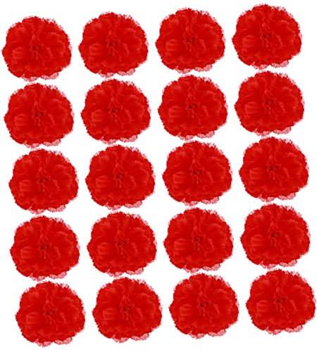 Warmhm 20st Nelke Blütenkopf Nelkendekoration Simulieren Nelken Aus Seide Falsches Nelkendekor Stoffblumen Basteln Blumen-wanddekoration Seidenblume Blumenmädchen Rot Dekorationen