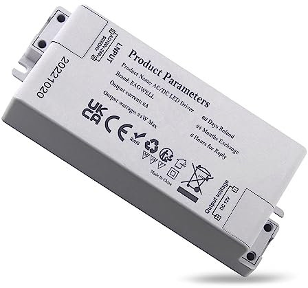 12V LED Driver 24W 2A, 240 to 12 Volt Transformer, Constant Voltage Power Converter, Low Voltage DC Transformers for DIY LED Light Strips, G4, MR11, MR16 Bulbs,Ring Doorbell