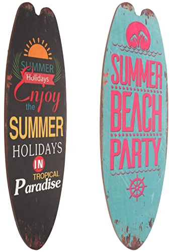 BESTonZON 3 Stück Surfbrett Wanddeko, Beach Dekoration Marine Dekoration Holzschild Surfbrett Wandschild Surfboard Türschild Willkommensschild Sommer Für Strand Themen Party Tiki Bar Wanddekoration