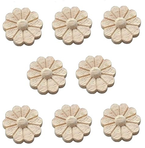 Hezhou Holz Ornament Holzornamente für Möbel Vintage Deko Geschnitztes Holz Skulptur Applique Onlay Lange Geschnitzte Holzschnitzerei Applikation Unbemalte für Möbel (N)