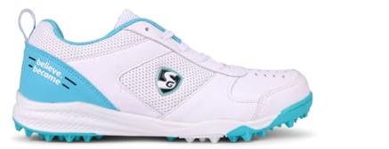 SG Fusion Cricket-Schuhe, entworfen, um Ihr Spiel auf neue Höhen zu heben, Kraft, Präzision und Komfort, Blaugrün / Weiß, 38 EU