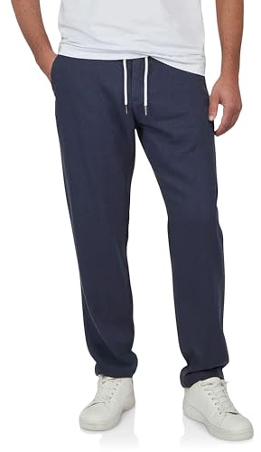 riverso RIVMarco Pantaloni lunghi da uomo, vestibilità normale, pantaloni estivi per il tempo libero, tinta unita, bianco, beige, oliva, blu, nero, S, M, L, XL, XXL, 3XL, 4XL, 5XL