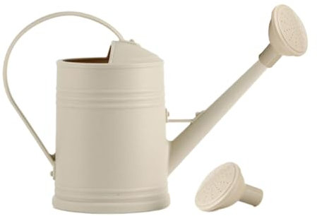 LOVIVER Gießkanne, 2L Blumengießkanne, Gießkanne Klein für Den Zimmerpflanzen, Sprinkler für Innentöpfe Außenpflanzen Balkon mit Langem Ausgießer, Beige