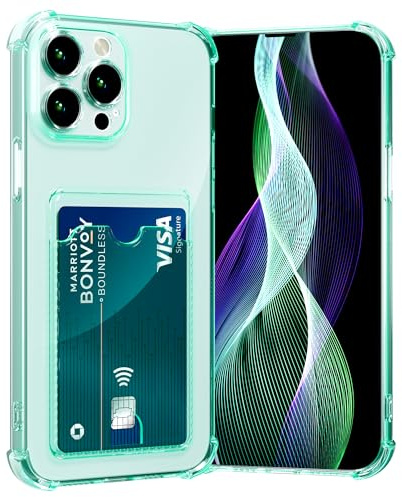 AKABEILA Case for iPhone 16 Pro Clear Slim Phone Case Soft TPU Wallet Case Bag Cover with Card Slot Holder Shockproof 6.3 Inch