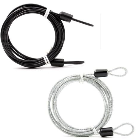 2Pcs Bike Lock Cable 1.5M Lightweight Wire Cable Lock with Double Loop Security Flexible Cable Luggage Lock, Steel Lock Chain Portable Lock Padlock for Padlocks Scooter Bicycle Suitcase