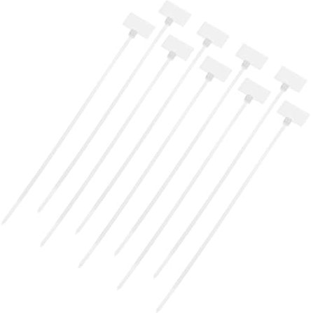 QUARKZMAN 250pcs Bridas de Cables de Nylon, Nylon Bridas de Cables con Etiquetas Abrazaderas Plástico para Cableado Soporte de Base de Atar para Gestión de Cables, 3mm x 20cm(A*L), Blanco