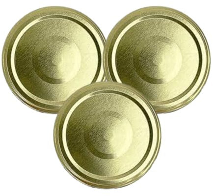 Lot de 100 Couvercles OR Stérilisables pour pots en verre, couvercle universel, couvercle de remplacement | Diamètre 48 mm