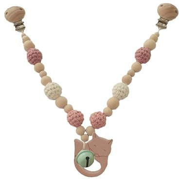 Kinderwagenkette Holz (Fuchs, Rosa, Weiß)