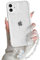 NITITOP Compatible with iPhone 12 Mini Case Cute Clear White Durable Ribbon Bowknot Pattern for Girls Women with Chain Wrist Strap Soft TPU Transparent Shockproof Protective Phone Cover - White