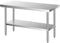 LEEVOT Tavolo da Cucina Professionale in Acciaio Inox, 2 Ripiani in Legno e Acciaio, per Cucine Professionali, Laboratori, Ristoranti e Bar, Capacità di Carico 150KG/100KG (150x60cm)