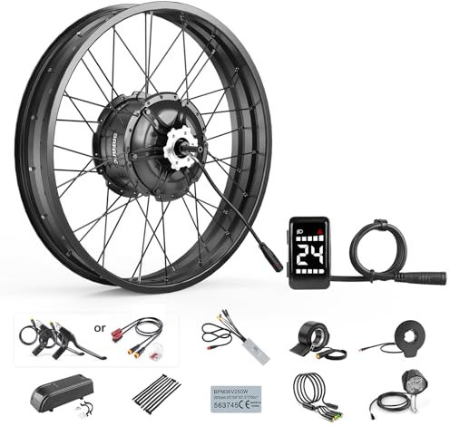 Bafang G062 48V 1000W Rear Wheel Hub Motor 20 26 Fat Bike Electric Conversion Kit 20/26x4.0 Inch Fat Tyre Ebike Conversion Kit for Snow, Cargo Bike with Optional Display and 48V Ebike Battery