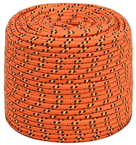 Tidyard Corde Bateau Polypropylène 6mm x 100m, Corde Tressée Résistante pour Voile, Canotage, Amarrage, Camping, Pêche, Résistance à la Rupture 240kg