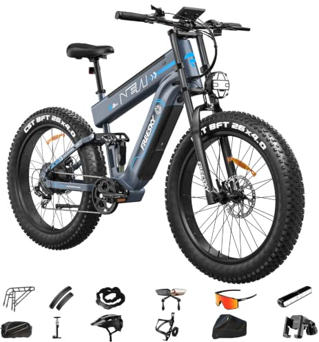 FREESKY 2026 Alaska Pro Dual Battery Electric Bike for Adults, 48V 45AH 200 Miles Long Range Dirt E Bike, 26 Fat Tire Fast Mountain EBike, Full Suspension & Hydraulic Brakes UL 2849 Certified by TÜV