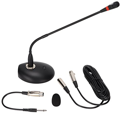BAFOVY D38 Schwanenhals-Kondensatormikrofon, XLR-auf-6,35-mm-Kabel, 360° Verstellbares Computermikrofon für Konferenzen und Rundfunk