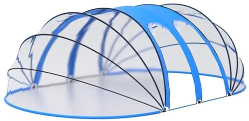 Poolkuppel, Zelt, oberirdisch, oval, 620 x 410 x 210 cm