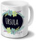 printplanet Tasse mit Namen Ursula - Motiv Flowers - Namenstasse, Kaffeebecher, Mug, Becher, Kaffeetasse - Farbe Weiß