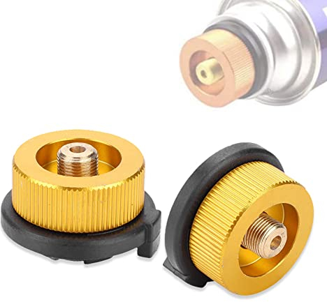2PCS Tête Adaptateur Convertisseur de Bouteille Gaz Connecteur Buse de Transfert Valve de Conversion pour Réchaud de Camping Bruleur Poêle