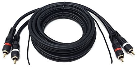 MainCore 2m long 2 x RCA to 2 x RCA with Ground/Earth/Tag Cable Lead for Turntable Vinyl Record Deck Mixer CD Player (Available in 1.5m, 2m, 3m) (2m)