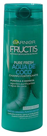 FRUCTIS PURE FRESH agua coco fortificante champú