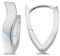 Vinani Damen Ohrringe 925 Silber - Klapp Creolen Ohrring Set für Frauen V-Form mittel geschwungen glänzend aus rhodiniertem 925 Sterling Silber 2CKC