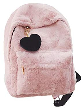 STAR FIRE Süßes Mädchen Liebe Plüsch Rucksack niedlichen Anhänger Rucksack (rosa)