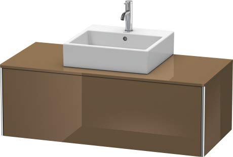 Duravit XSquare Waschtischunterbau wandhängend 120,0 x 54,8 cm, 1 Auszug, Farbe (Front/Korpus): Flannel Grey Hochglanz Lack - XS490208989